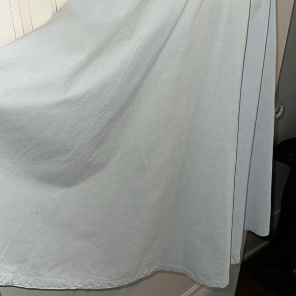 Vtg 80s V-8 Group light blue wash knee length full skirt with elastic waistband - Picture 4 of 8
